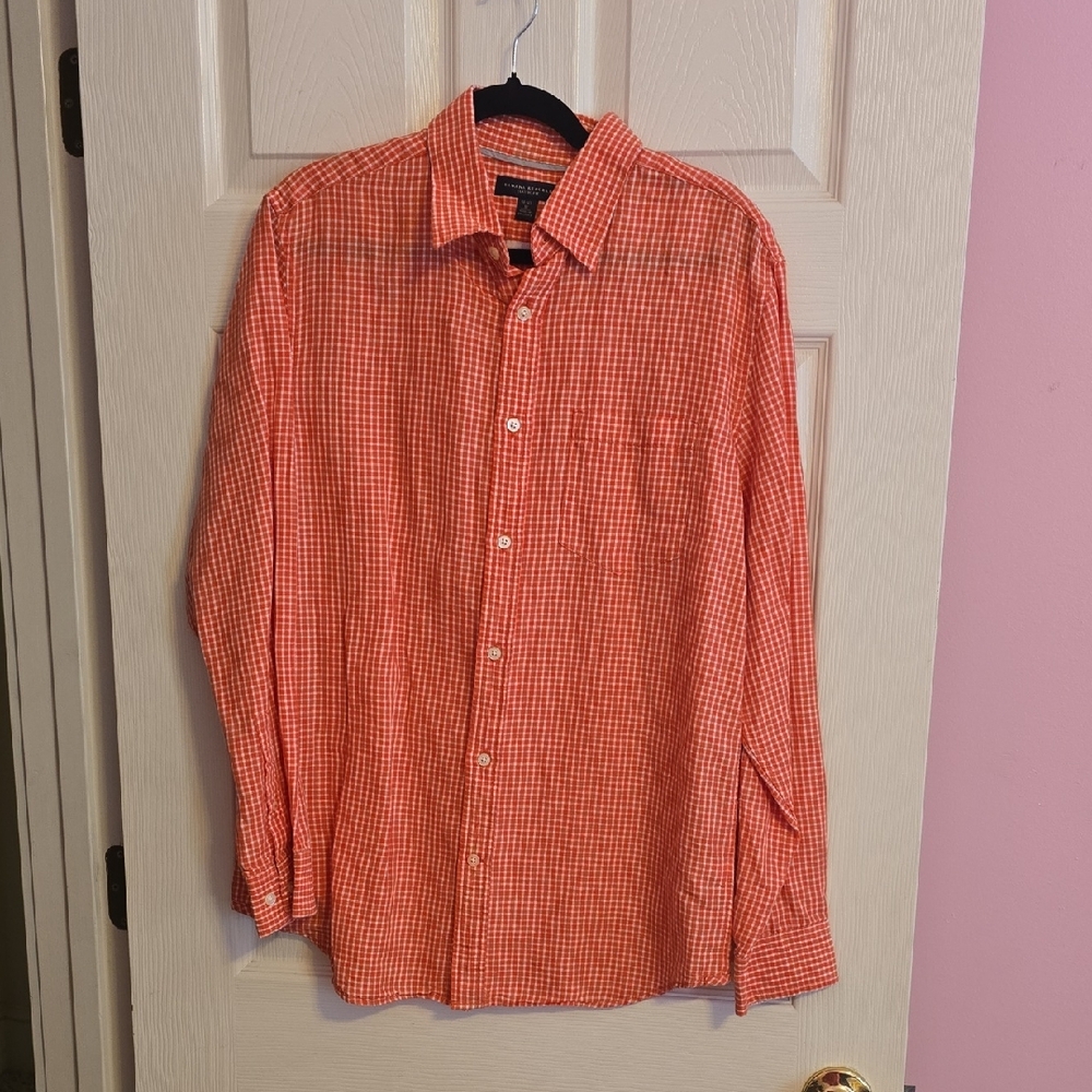Banana Republic‎ Orange Checkered Men's Shirt